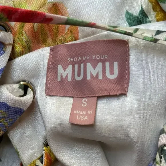 Show Me Your Mumu Juliet Maxi Dress in Charm Peony White Taffeta Sz S - Picture 14 of 15